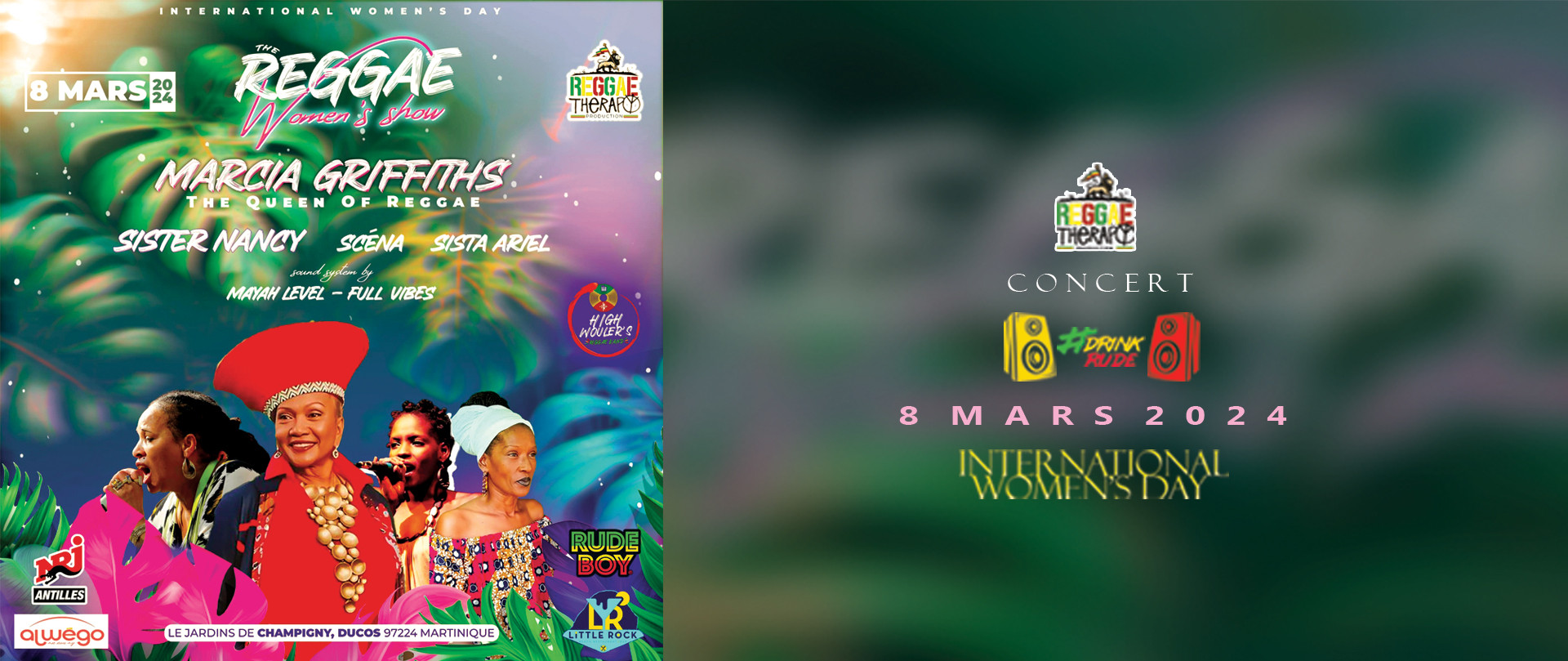 Concert " Reggae Women's Show " - 8 mars 2024 - International Women's Day - Martinique